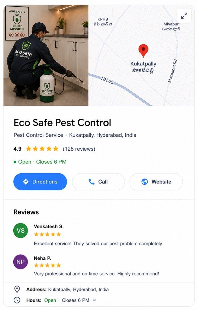 Google Business Profile for a boutique — 4.8 stars, 210 reviews