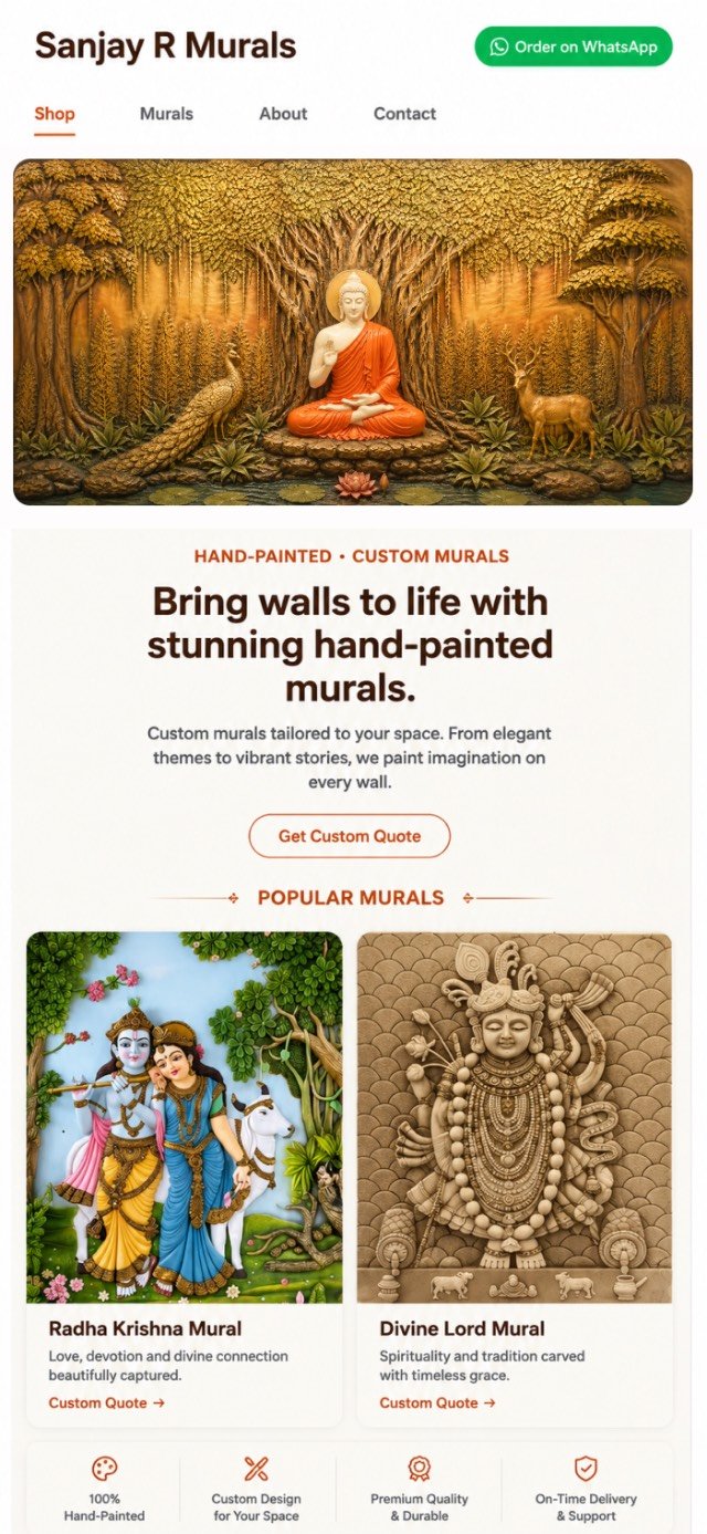 Clikh website example for a candle and craft studio, shown on mobile